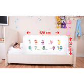 Miny Baby Portatif Yatak Bariyeri İngilizce Rakamlı Beyaz